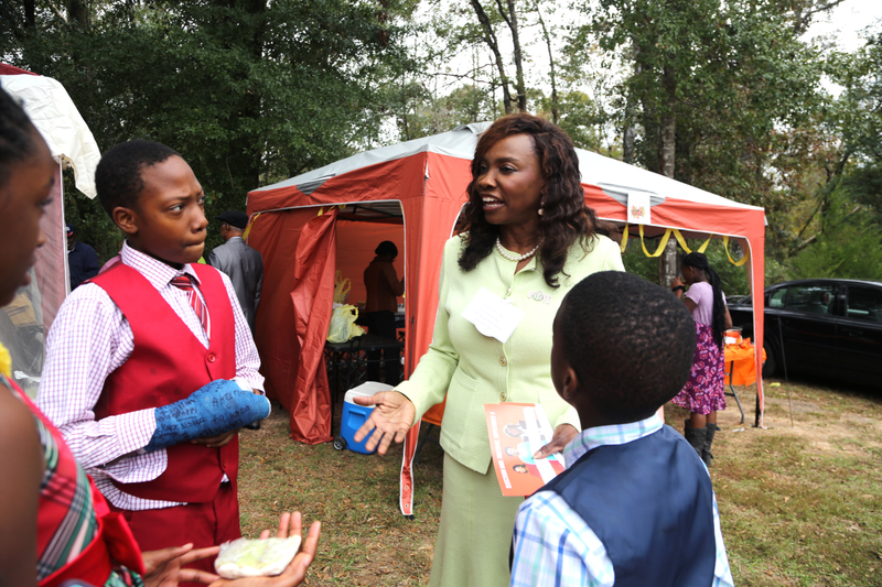 Joyce Barlow talking to children at at Shiloh Baptist Church in Preston, Ga., on Sunday, November 4, 2018.